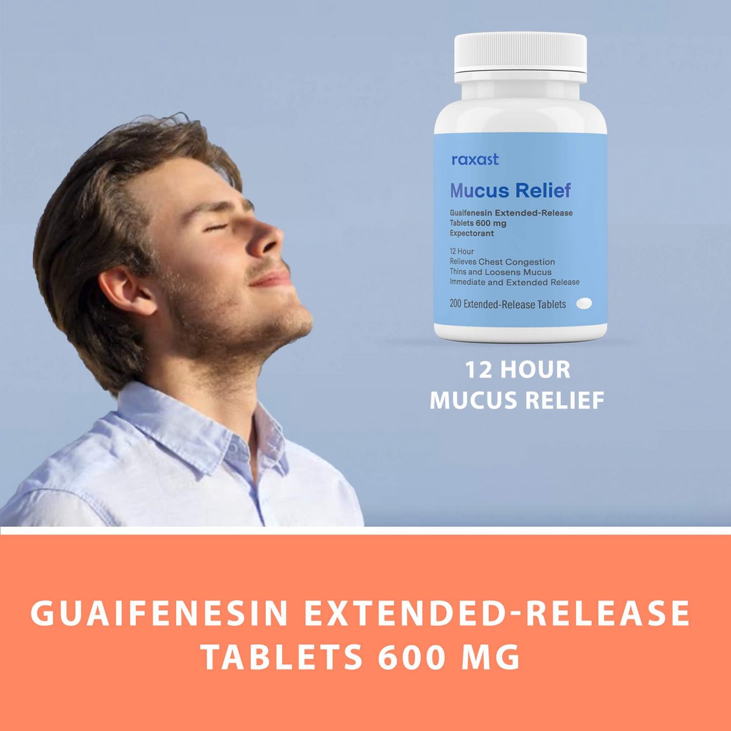 Mucus Relief (guaifenesin 600 mg), 200 ct