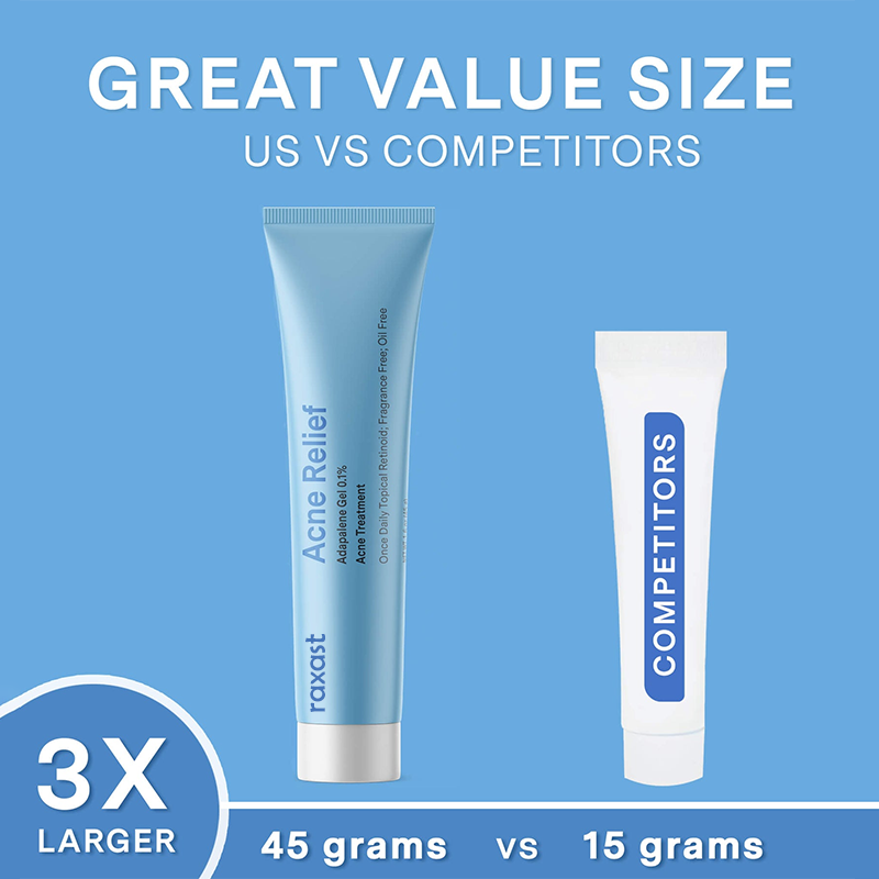 Acne Raxast Adapalene Gel 0.1%, 1.6 oz (45 g)